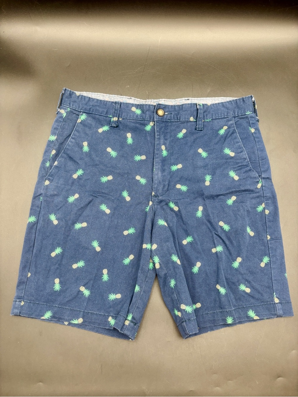 George Men's Navy Blue Pineapple Print Chino Shorts - Size 32